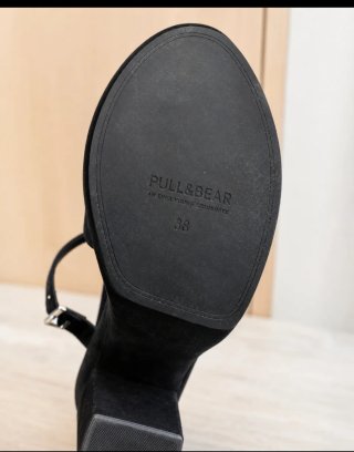 Sandalias Pull&Bear Negras Talla 38 Plataforma