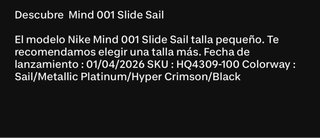 Chanclas Nike Mind 001 Sail