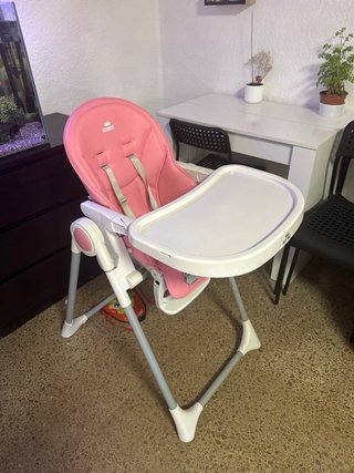 Trona infantil plegable rosa
