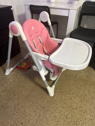 Trona infantil plegable rosa