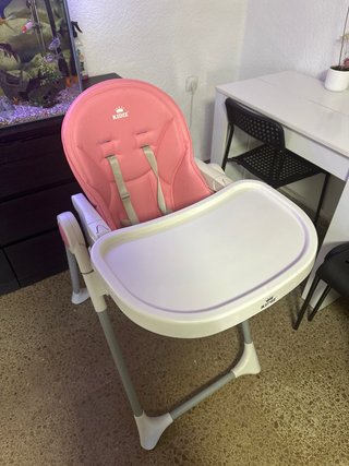 Trona infantil plegable rosa