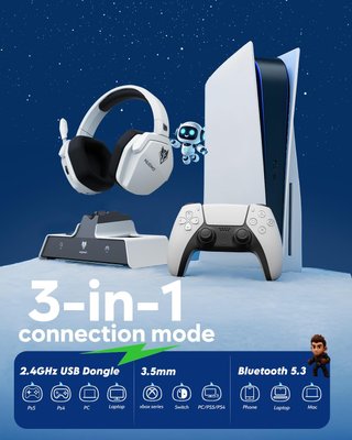 NUBWO Auriculares Gaming inalámbricos PS5