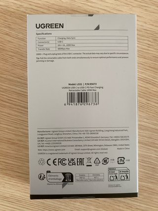 Cable USB C UGREEN 100W Retráctil