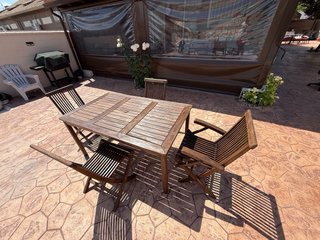 Mesa y 4 Sillas de Jardín Madera