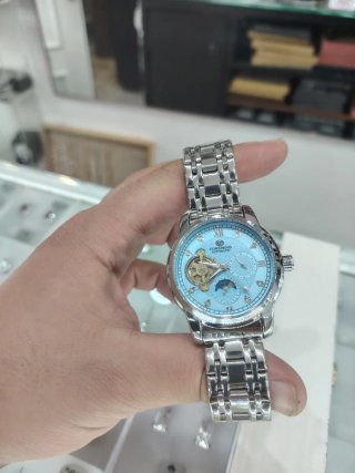 Reloj Forsining Automático Azul Plateado