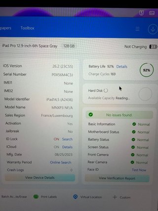 iPad Pro 12.9 6 Gen 128GB + pencil +teclado apple