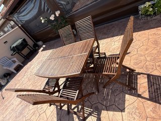 Mesa y Sillas de Jardín Madera