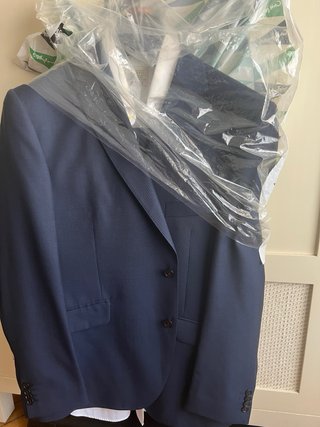Traje DUSTIN Azul con topos mas camisa MIRTO blanc