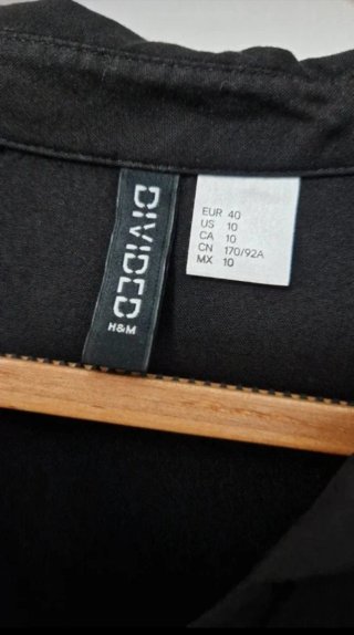 Vestido camisero H&M negro corto