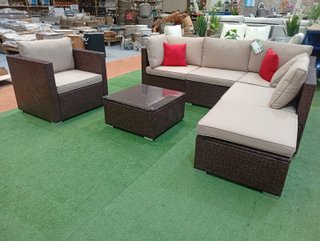 Conjunto Terraza Exterior Ratán y Cristal