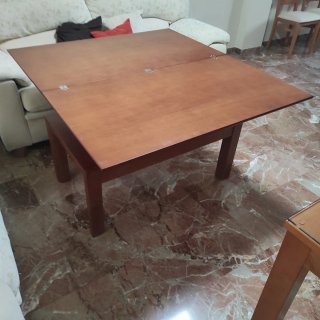 Mesa de centro de madera extensible y abatible con