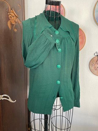 Blusa vintage 1970 verde