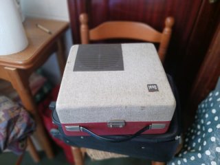 Giradischi portatile anni '60 beige/rosso