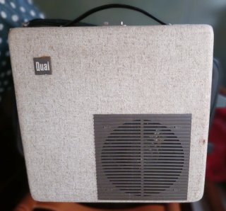 Giradischi portatile anni '60 beige/rosso