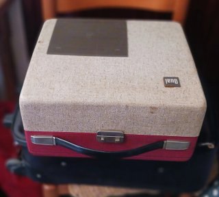 Giradischi portatile anni '60 beige/rosso