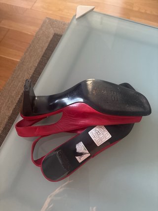Zapatos Balenciaga piel tacón medio rojos