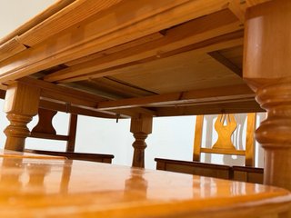 Mesa comedor extensible y 6 sillas madera