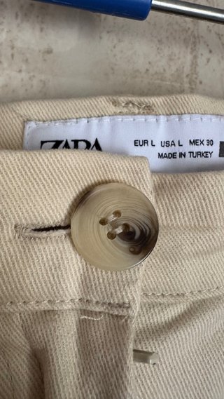 Pantalón Zara Beige Ancho