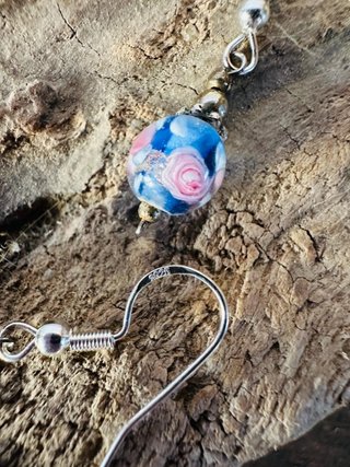 Pendientes Plata y Cristal Multicolor