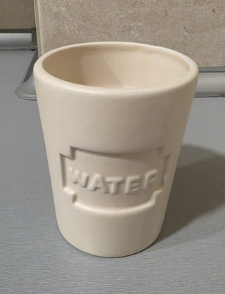 Copo Cerâmica Water Minimalista Bege