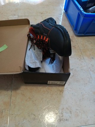 Botas de trabajo Lockleather negras y naranjas