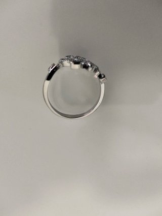 Anillo Elegante Hojas Verde y Plata