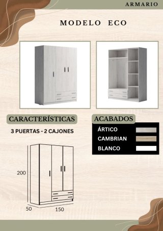Armario Modelo  4 Puertas y 3puertas y 2 puertas