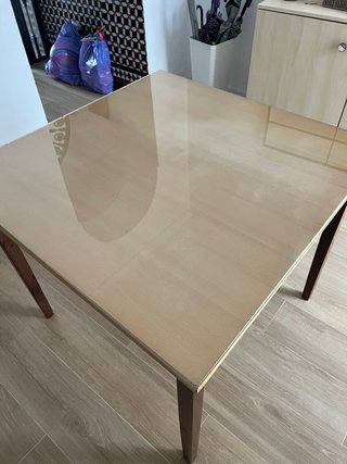 Tavolo da pranzo - soggiorno - cucina in vetro e legno
