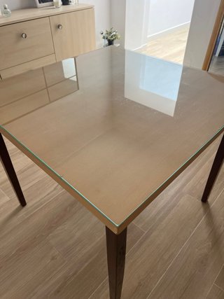 Tavolo da pranzo - soggiorno - cucina in vetro e legno