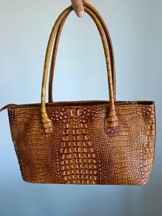 Borsa Balenciaga in pelle di coccodrillo marrone