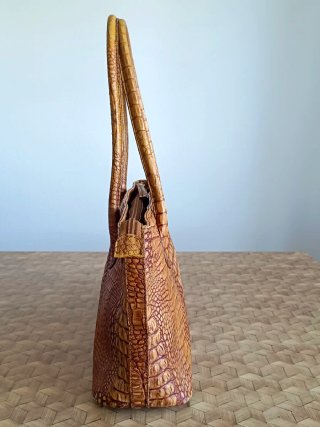 Borsa Balenciaga in pelle di coccodrillo marrone