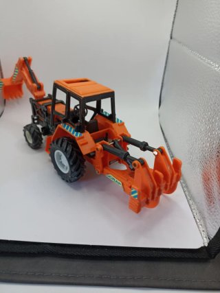 Retroexcavadora Tractor Juguete Naranja