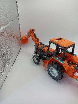 Retroexcavadora Tractor Juguete Naranja