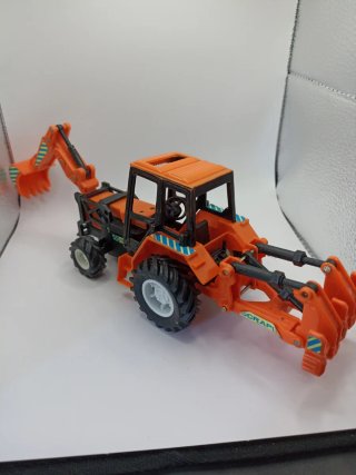 Retroexcavadora Tractor Juguete Naranja