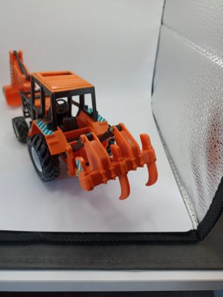 Retroexcavadora Tractor Juguete Naranja
