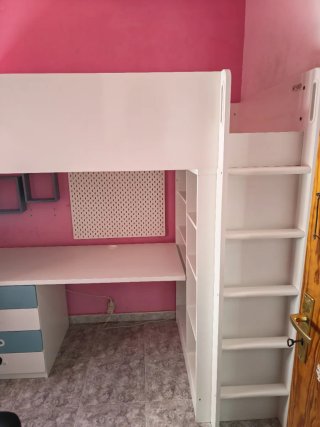 Cama alta IKEA SMÅSTAD + armario