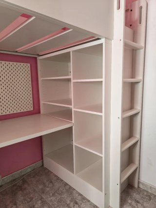 Cama alta IKEA SMÅSTAD + armario