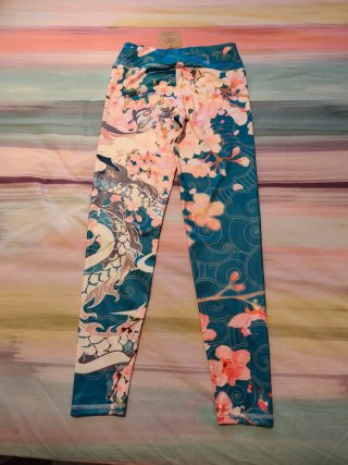 Leggings flor de cerezo y dragón