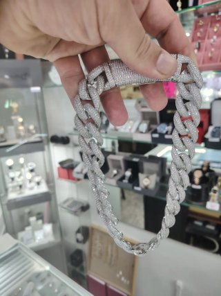 Collar Cubano con Circonitas Plata