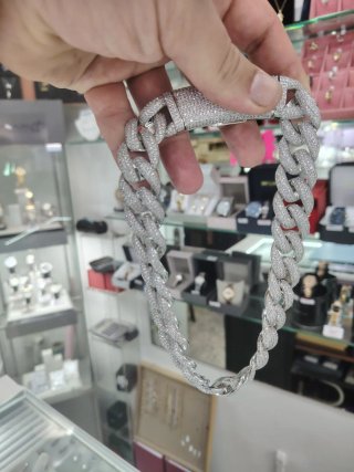 Collar Cubano con Circonitas Plata