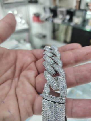 Collar Cubano con Circonitas Plata