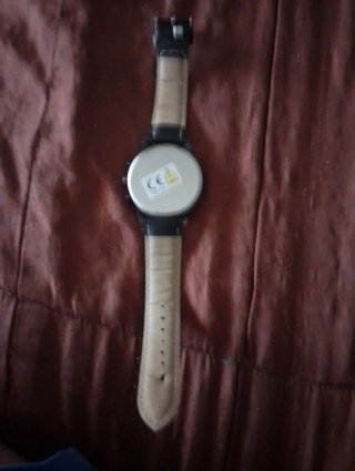 Reloj de pulsera negro cuero hombre