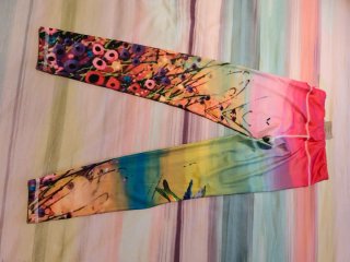 Leggings deportivos flores y pájaro