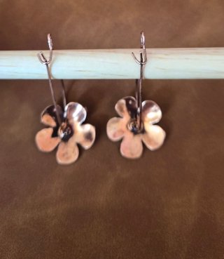 Pendientes cobre flor oro plata