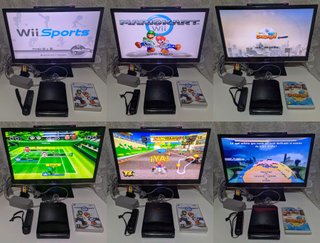 Wii Negra + Mario Kart + WiiFl-ow (LEED)