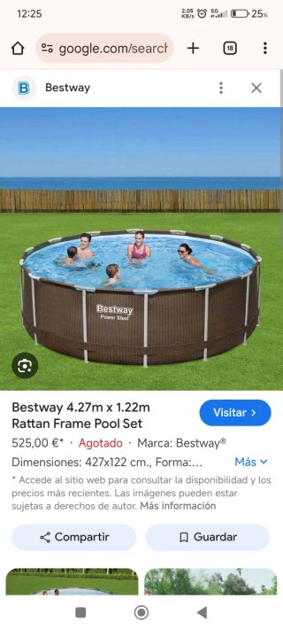 Piscina 4.27x122 + Escalera + Depuradora
