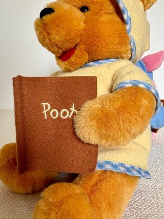 Peluche Winnie the Pooh vintage con libro