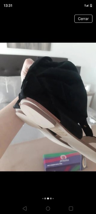 Sandalias Fafala Talla 38 Negras y Plateadas