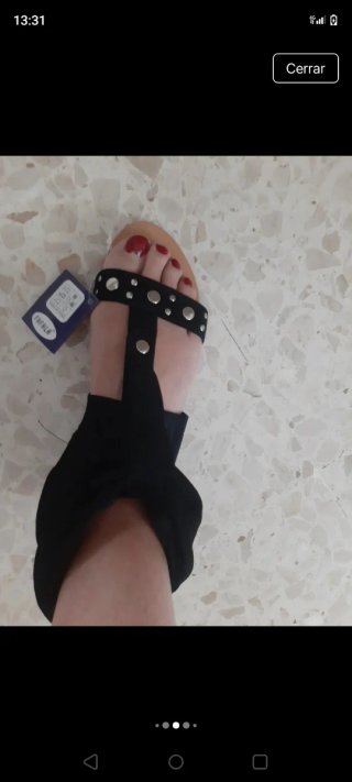 Sandalias Fafala Talla 38 Negras y Plateadas