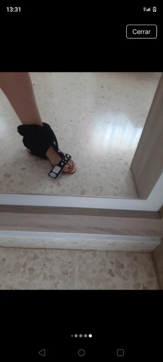 Sandalias Fafala Talla 38 Negras y Plateadas